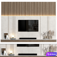 TV Wall 097 3D Model Vray, Corona