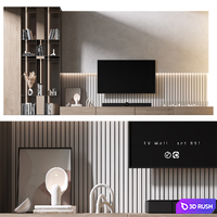 TV Wall | Set 891 3D Model Vray, Corona