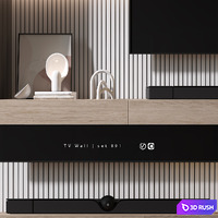 TV Wall | Set 891 3D Model Vray, Corona
