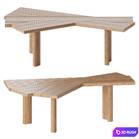 Charlotte Perriand Ventaglio Wood Table by Cassina 3D Model Corona