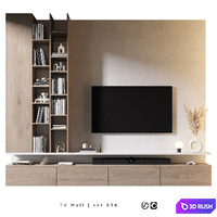 TV Wall | Set 894 3D Model Vray, Corona