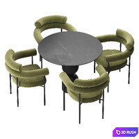 Edmund dining table, Nuevo Portia dining chair 3D Model Corona