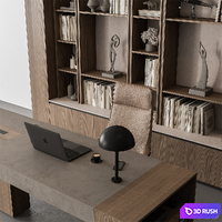 Boss Desk - Office Furniture 520 3D Model Vray, Corona