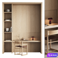 449 office furniture 25 workplace 09 minimal portal niche working zone 3D Model Vray, Corona