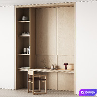 449 office furniture 25 workplace 09 minimal portal niche working zone 3D Model Vray, Corona