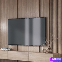 TV wall decor set4 3D Model Vray, Corona