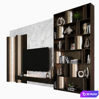 TV Wall 17 3D Model Corona