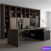 Boss Desk - Office Furniture 533 3D Model Vray, Corona