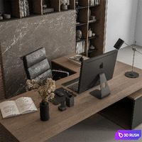 Boss Desk - Office Furniture 533 3D Model Vray, Corona