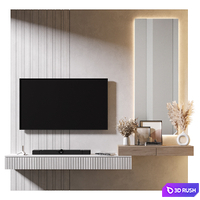 TV Wall | Set 913 3D Model Vray, Corona