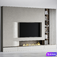 TV Wall 43 3D Model Vray, Corona