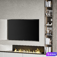 TV Wall 43 3D Model Vray, Corona