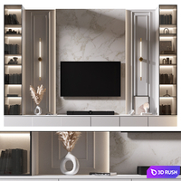 TV Wall | Set 914 3D Model Vray, Corona