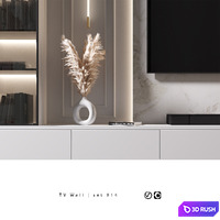 TV Wall | Set 914 3D Model Vray, Corona