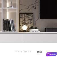 TV Wall | Set 918 3D Model Vray, Corona