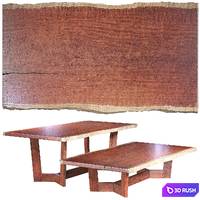 Wooden tables bubinga slabs 3D Model Vray