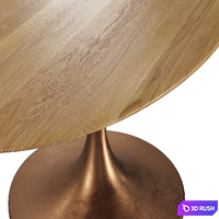 Hisia oval table made of solid wood oak + walnut 3D Model Corona