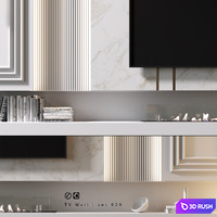 TV Wall | Set 920 3D Model Vray, Corona