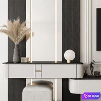 TV Wall Black and White - Set 125 3D Model Vray, Corona