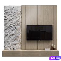 Modern TV wall 05 3D Model Corona