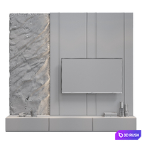 Modern TV wall 05 3D Model Corona