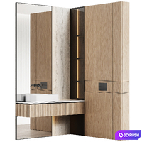 Bathroom furniture 02 modular in a modern minimalist style 3D Model Vray, Corona