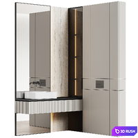 Bathroom furniture 02 modular in a modern minimalist style 3D Model Vray, Corona