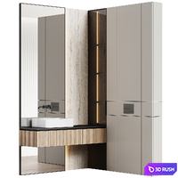 Bathroom furniture 02 modular in a modern minimalist style 3D Model Vray, Corona