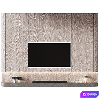 TV Wall set 04 3D Model Vray, Corona