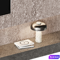 TV Wall set 04 3D Model Vray, Corona