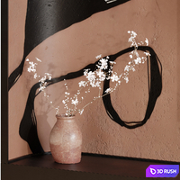 Wall composition. TV zone set 3D Model Vray, Corona
