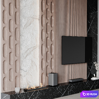 TV Wall set04 3D Model Vray, Corona