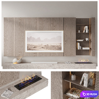 TV Wall Minimalism ZS 3D Model Vray, Corona