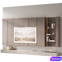 TV Wall Minimalism ZS 3D Model Vray, Corona
