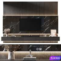 TV Wall | Set 938 3D Model Vray, Corona