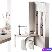 Workplace 2. Minimal home office furniture. Modular set. 3D Model Vray, Corona