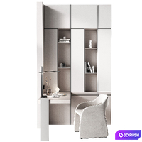 Workplace 2. Minimal home office furniture. Modular set. 3D Model Vray, Corona