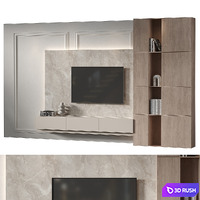 TV wall set 12 3D Model Corona