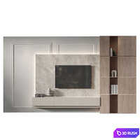 TV wall set 12 3D Model Corona