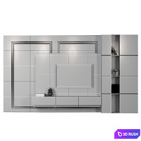 TV wall set 12 3D Model Corona