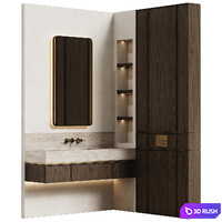 Bathroom furniture 04 in a modern minimalist style 3D Model Vray, Corona