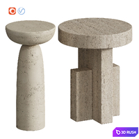Tori / Clarence Travertine Side Table 3D Model Vray, Corona