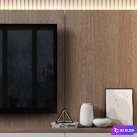 TV Wall 125 3D Model Vray, Corona
