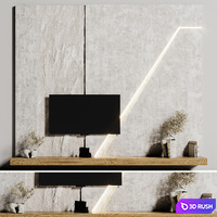 TV Wall NZ 08 3D Model Vray, Corona