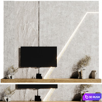 TV Wall NZ 08 3D Model Vray, Corona