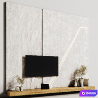 TV Wall NZ 08 3D Model Vray, Corona
