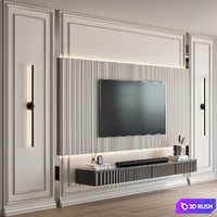 TV Wall 42 3D Model Vray, Corona
