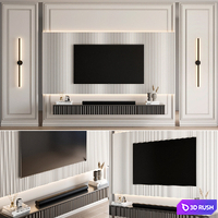 TV Wall 42 3D Model Vray, Corona