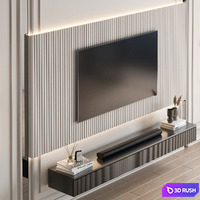 TV Wall 42 3D Model Vray, Corona
