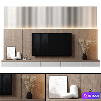 TV Wall 109 3D Model Vray, Corona
